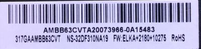 KIT DE TARJETAS PARA TV INSIGNIA / NUMERO DE PARTE MAIN 317GAAMBB63CVT / TD.T950.67 / NUMERO DE PARTE FUENTE PLTVK1205XA1 / 715G8098-P01-000-002S / VK1205XA1 / DISPLAY CV320H1-F01 / NUMERO DE PANEL TPT320B5-H1F01.D REV:S02BG / MODELO NS-32DF310NA19 - Imagen 2